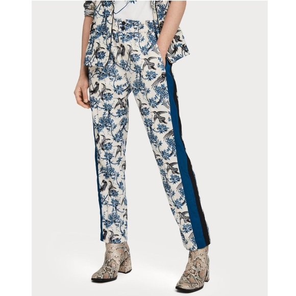 Scotch & Soda Blue and White Floral Trousers - Picture 1 of 9